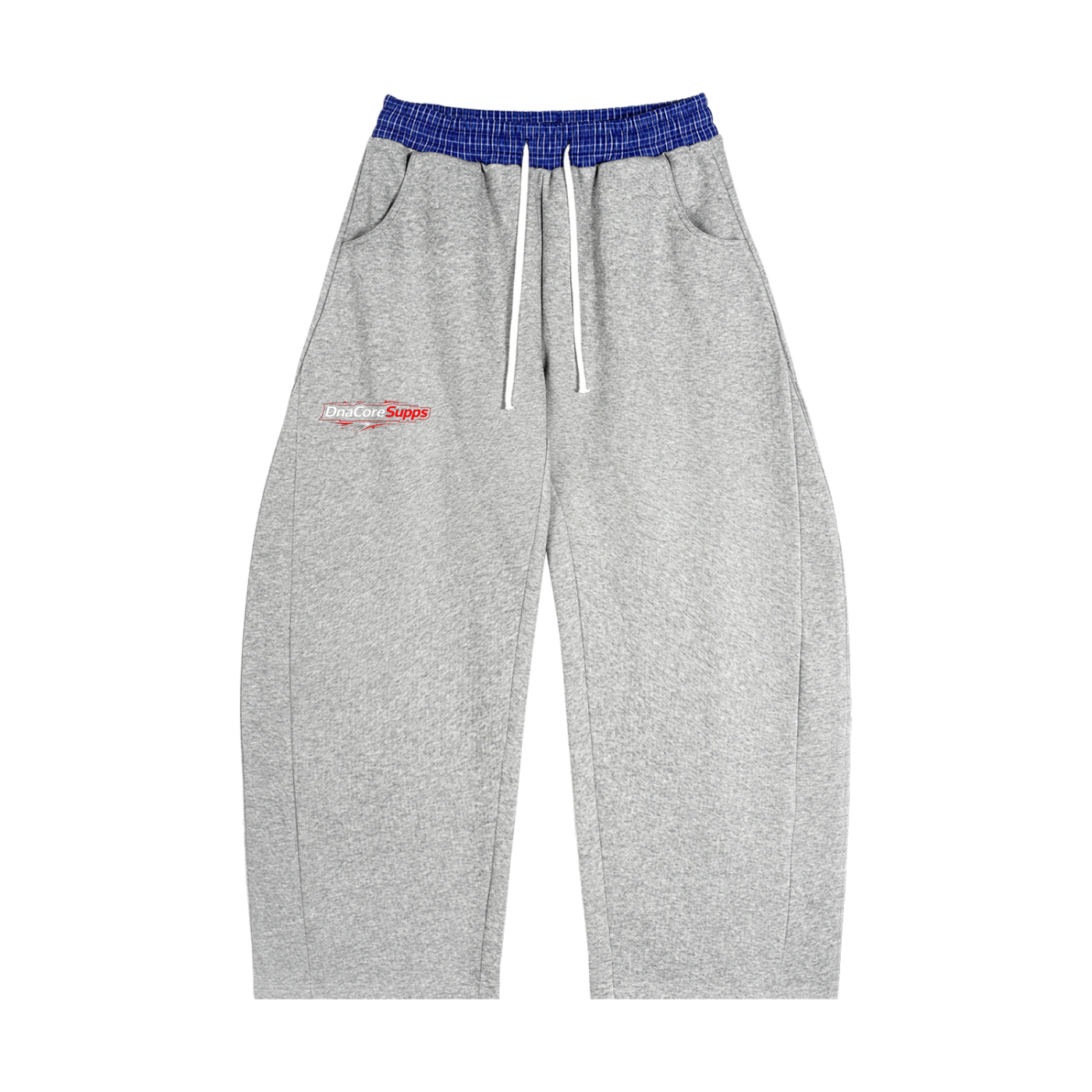 Plaid Waistband Barrel Sweatpants